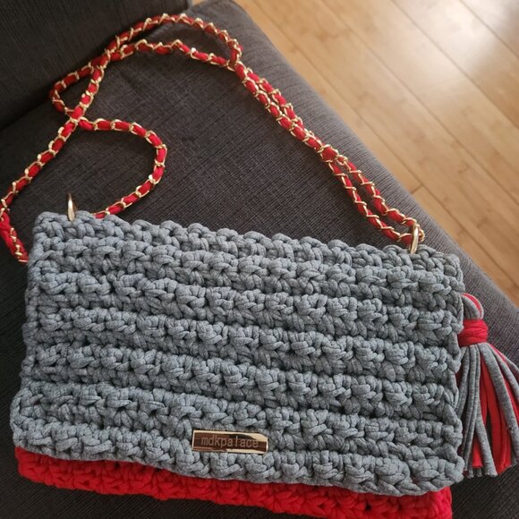 Handmade crotchet shoulder bag - Picture 3 of 4